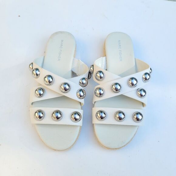 Marc Fisher Prisca Ball Studded Espadrille Sandals - Picture 2 of 6
